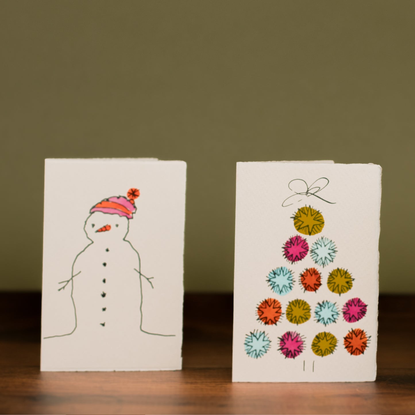 Mini Illustrated Christmas Cards- Set of Three