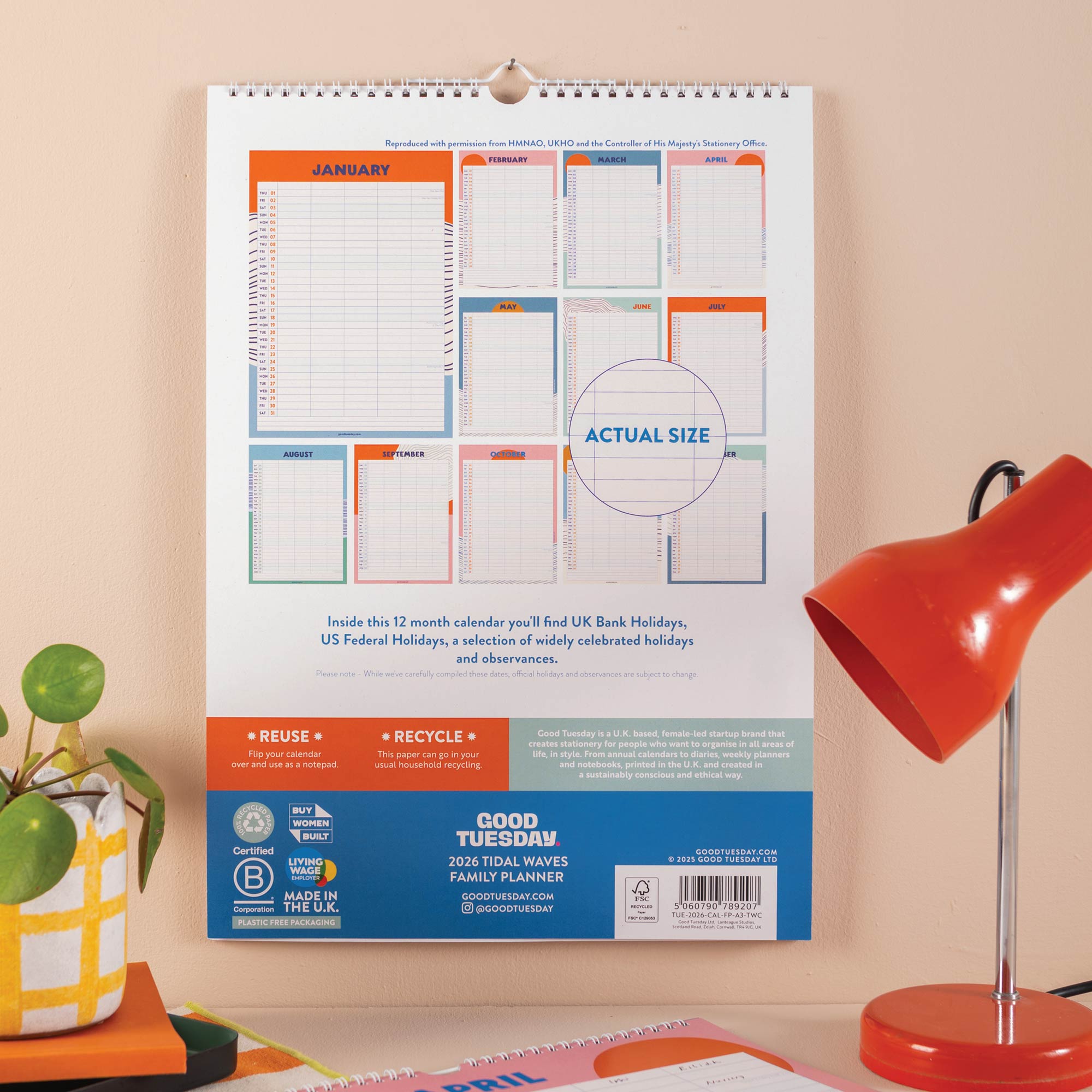 Tidal Waves Calendar Sunset Artwork 