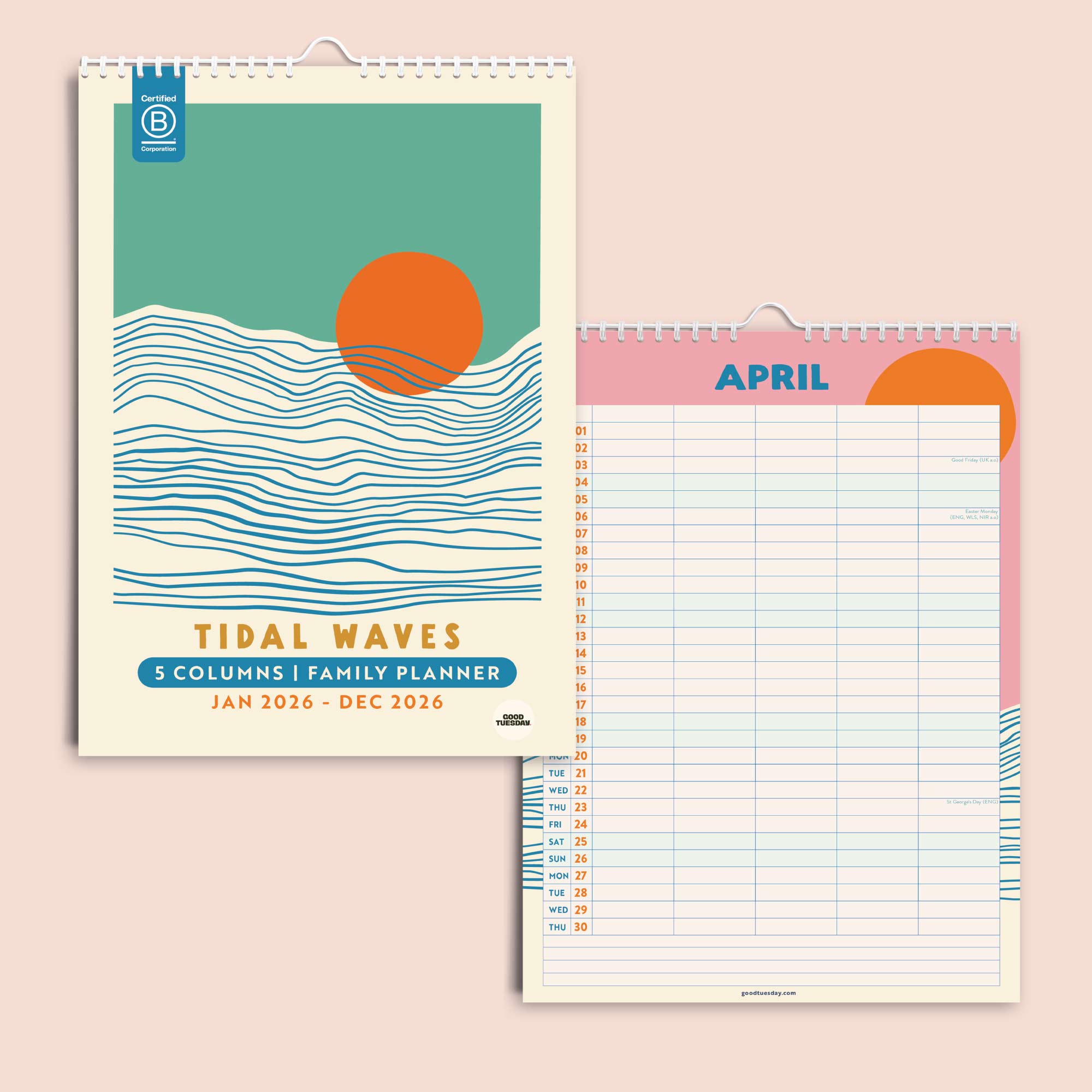 Tidal Waves Calendar Sunset Artwork 