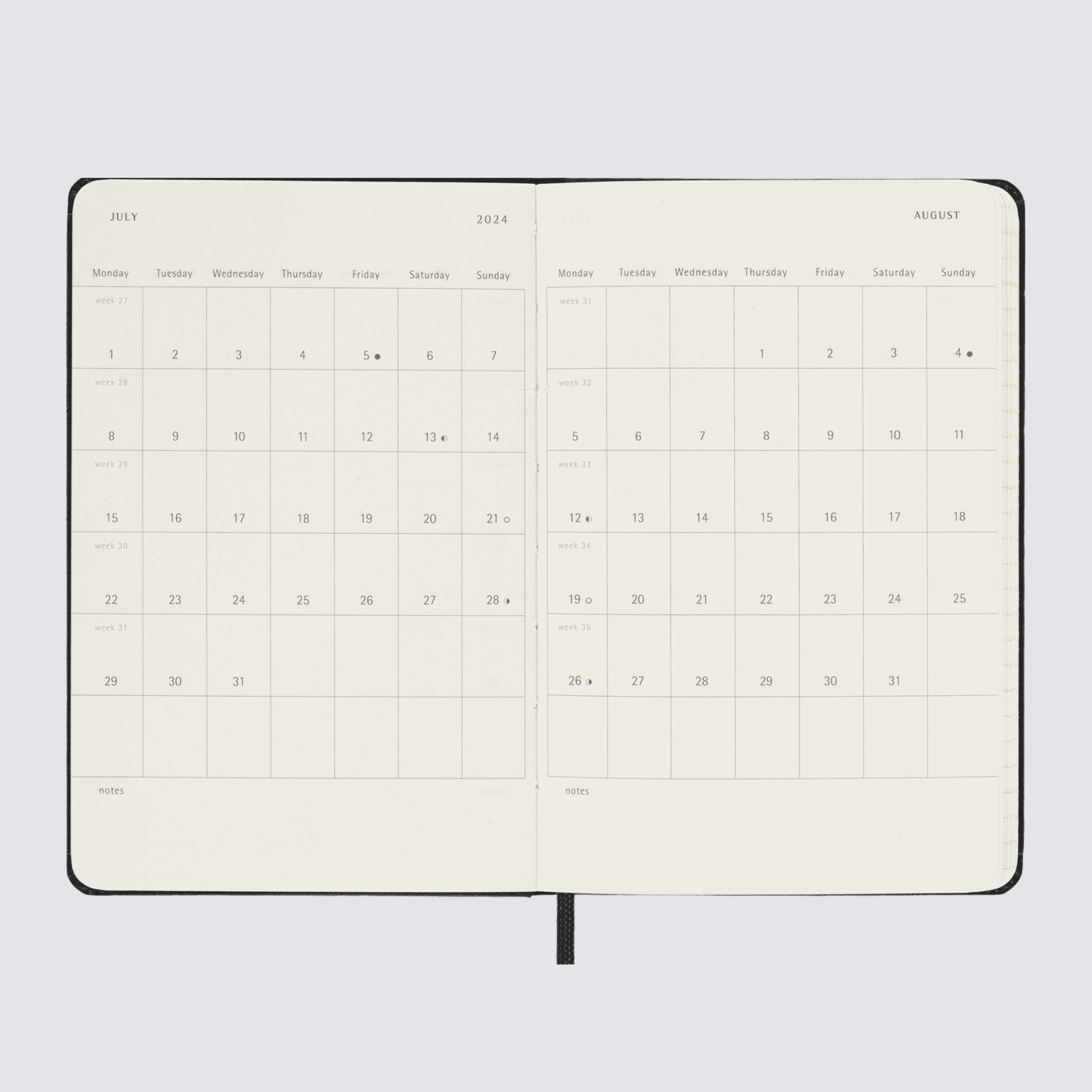 hardcover moleskine diary black