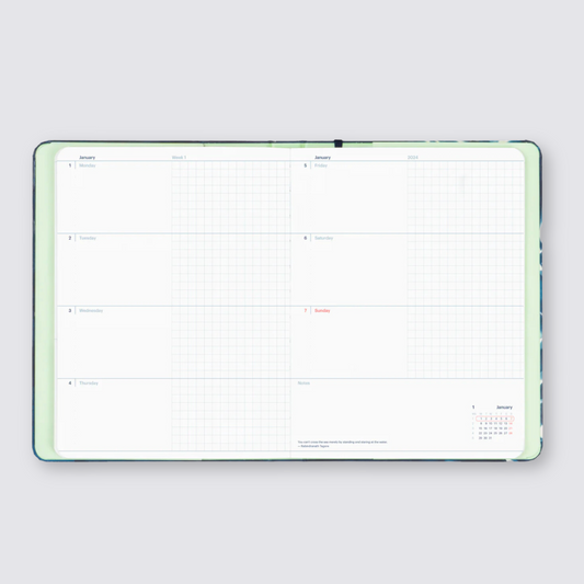 2024 Weekly Refillable Diary - Pastel Sky