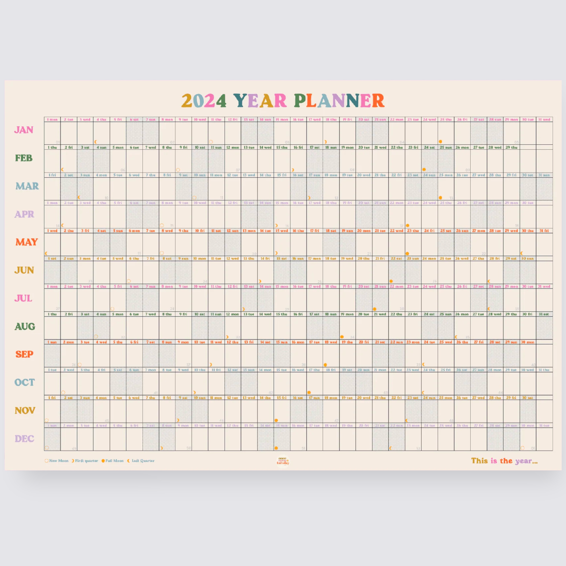 2024  Wall Planner - Landscape - This Is the Year