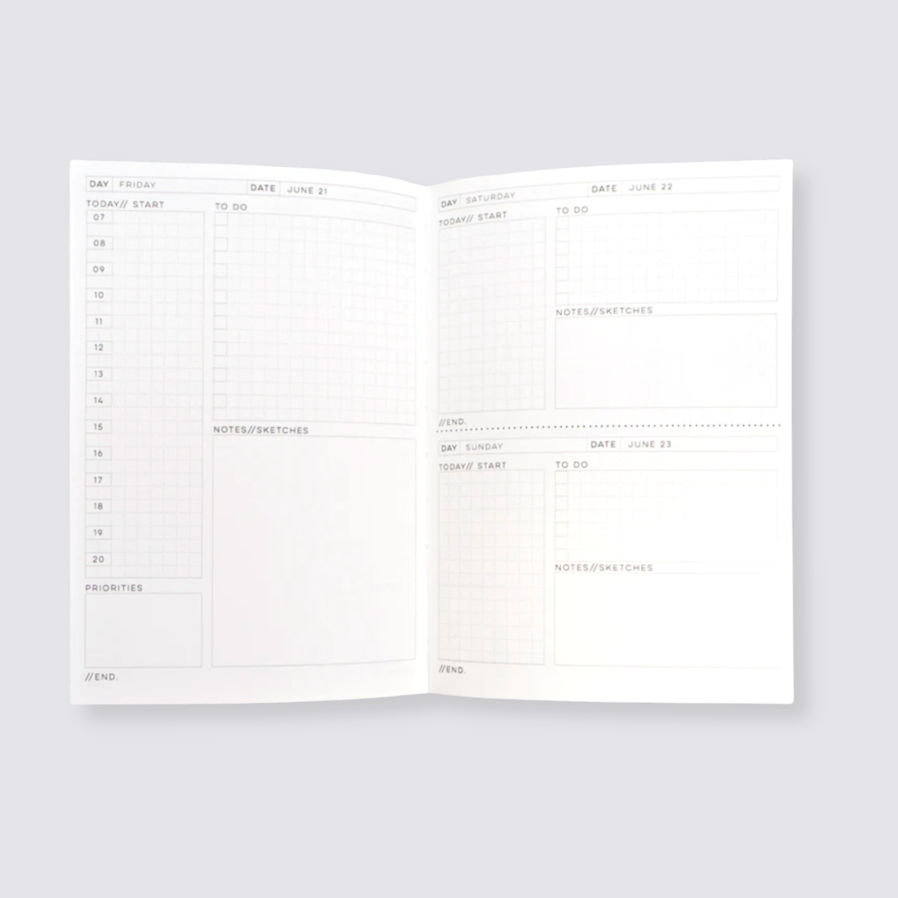 undated daily diary