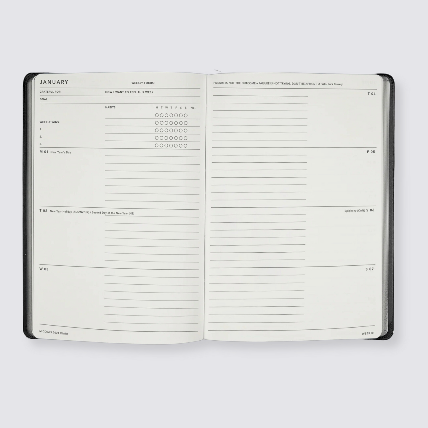 Weekly spread 2024 diary
