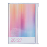 Diary swatch book with gradient cover on a white background
