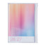 Diary swatch book with gradient cover on a white background