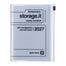 A clear plastic weekly schedule organizer with a white insert page printed with black text reading 'temporary storage.it weekly schedule', 'self management plan-do-check 2027', and 'open here'.