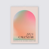 2024 Wall Calendar - Gradient Grid - A4