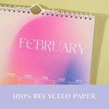 2024 Wall Calendar - Gradient Grid - A4