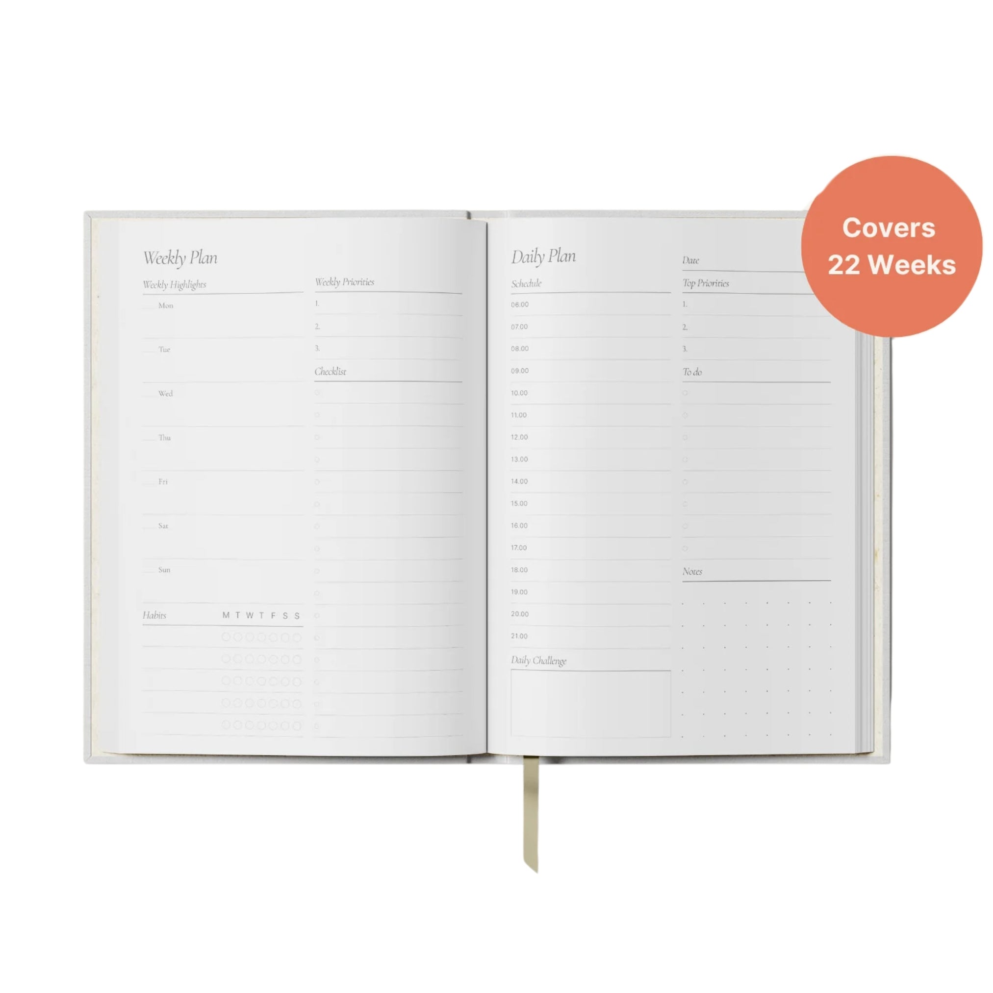 A5 Daily planner two page spread