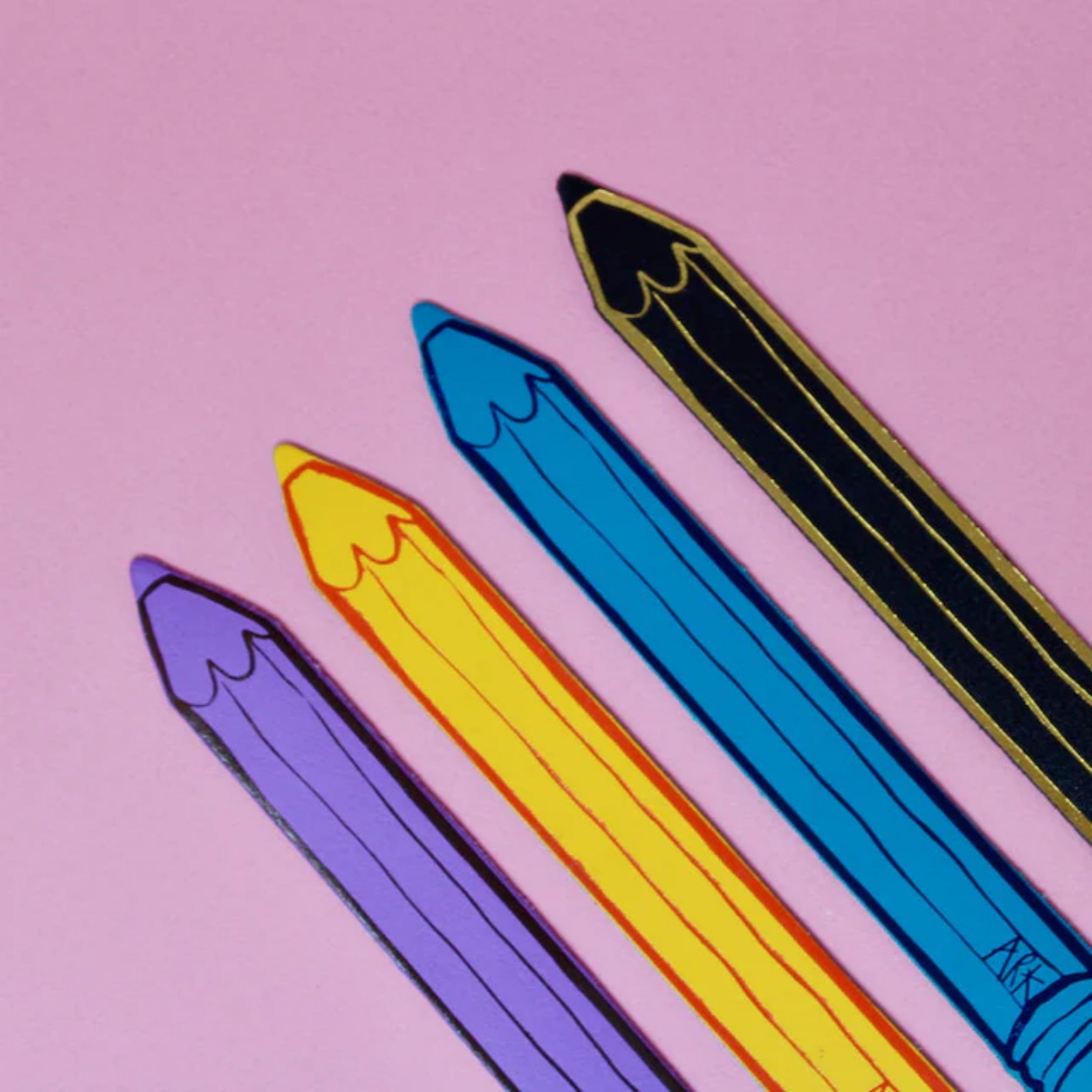 Leather pencil bookmarks