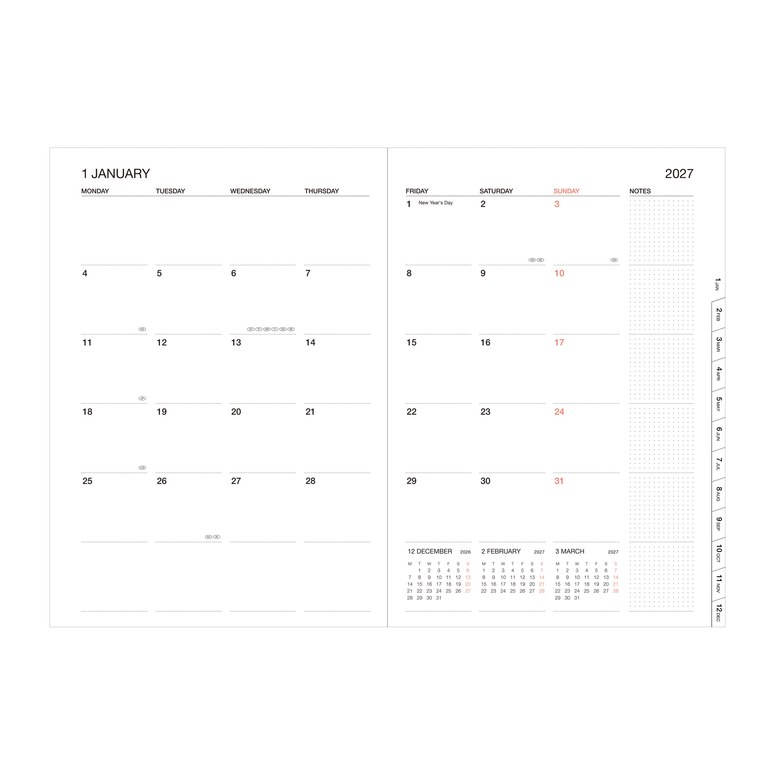 2026 - 2027 Diary A5 Colors - Green