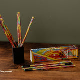 multi-coloured pencils with rubber end