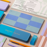 Blue weekly grid planner pad