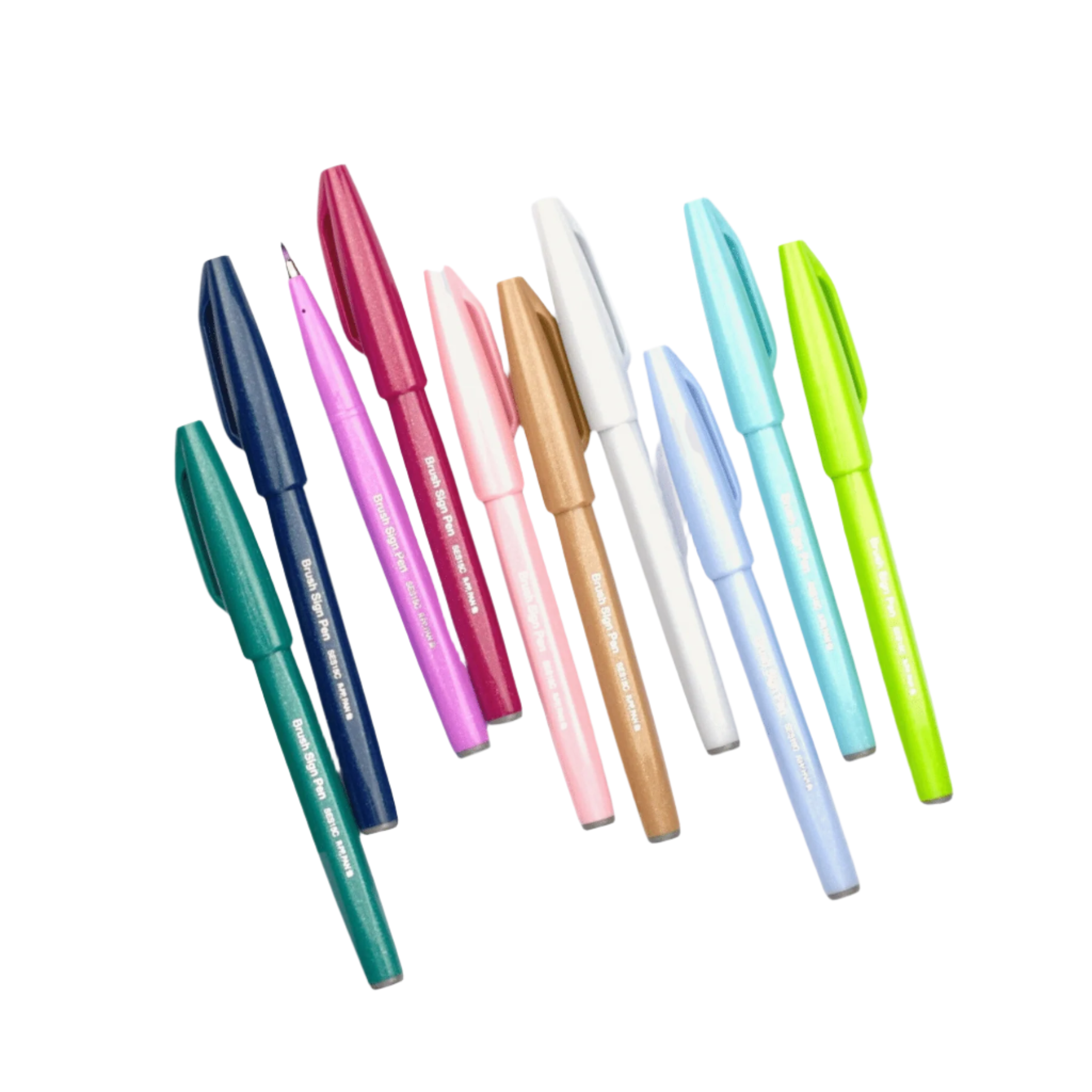 set of brush sign pens