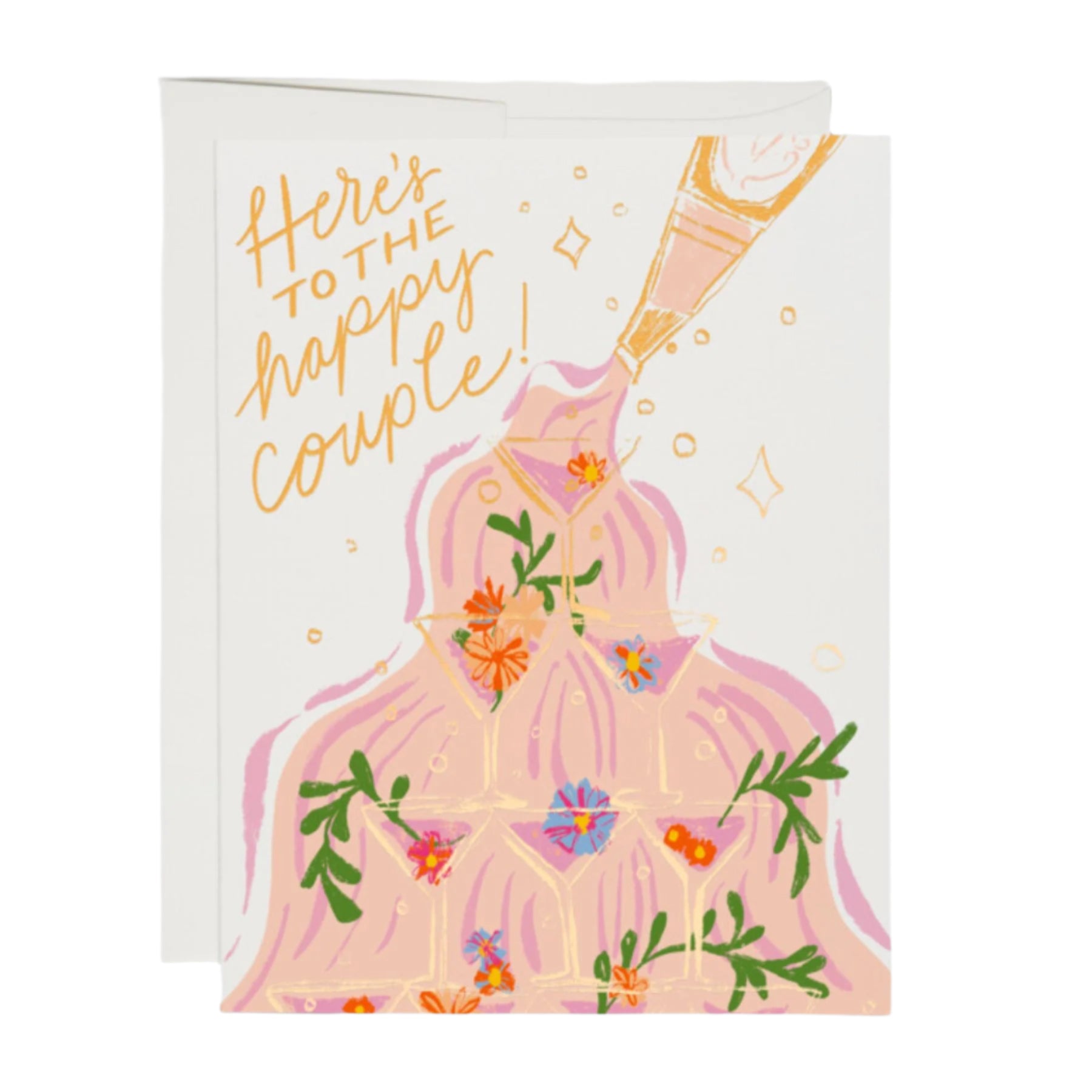 Champagne Wedding Greetings Card