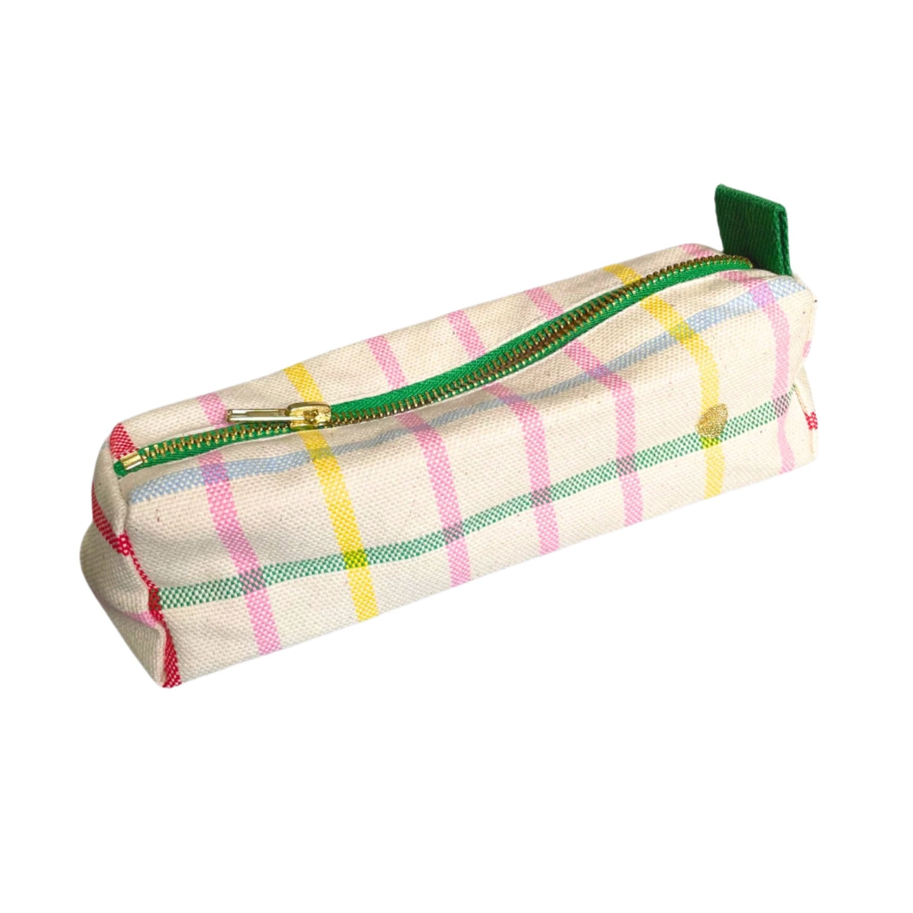 pastel checked pencil case