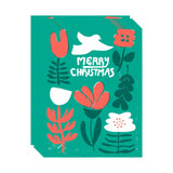 set of 8 Merry Christmas flower design cards