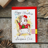 christmas card with guinea pig