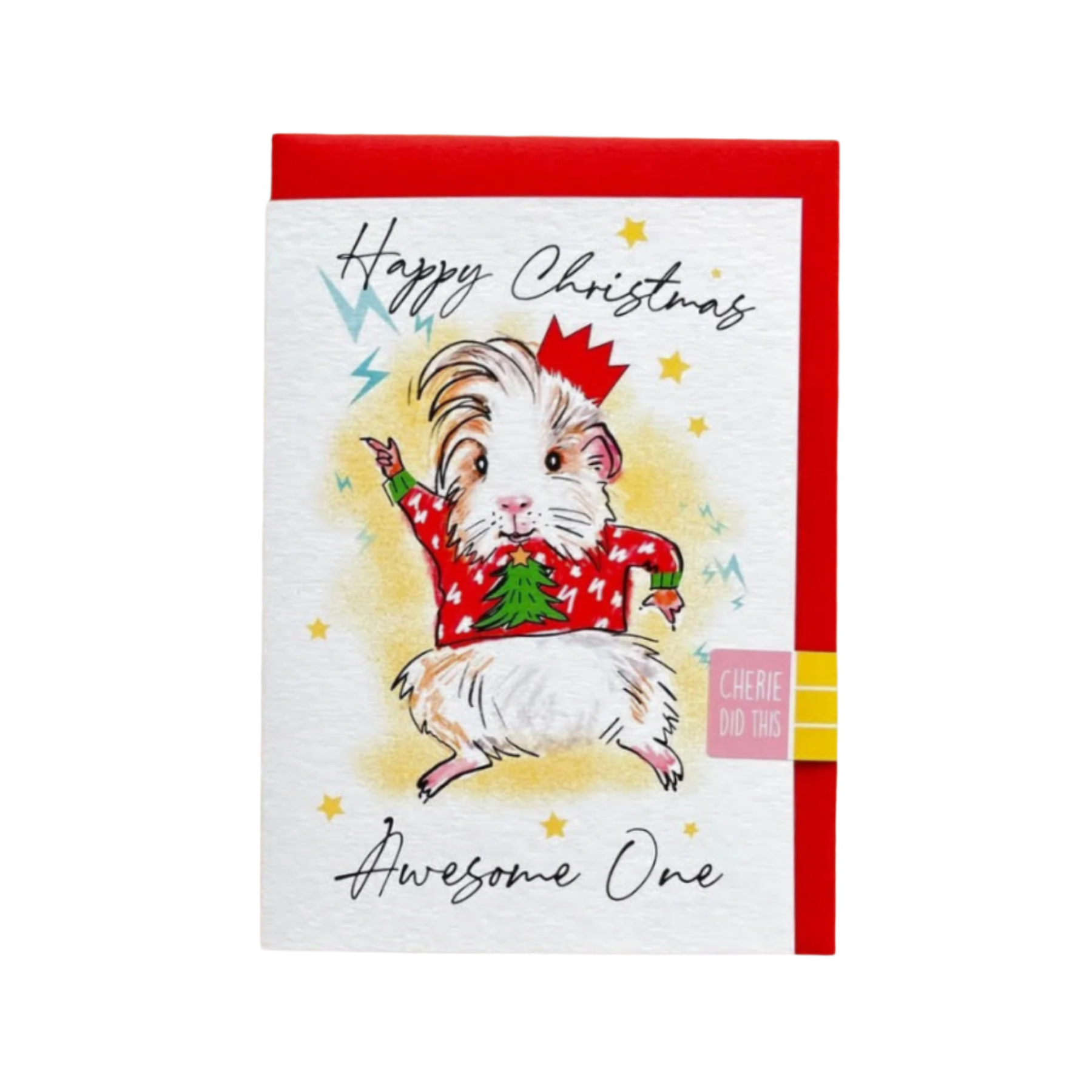GUINEA PIG christmas card