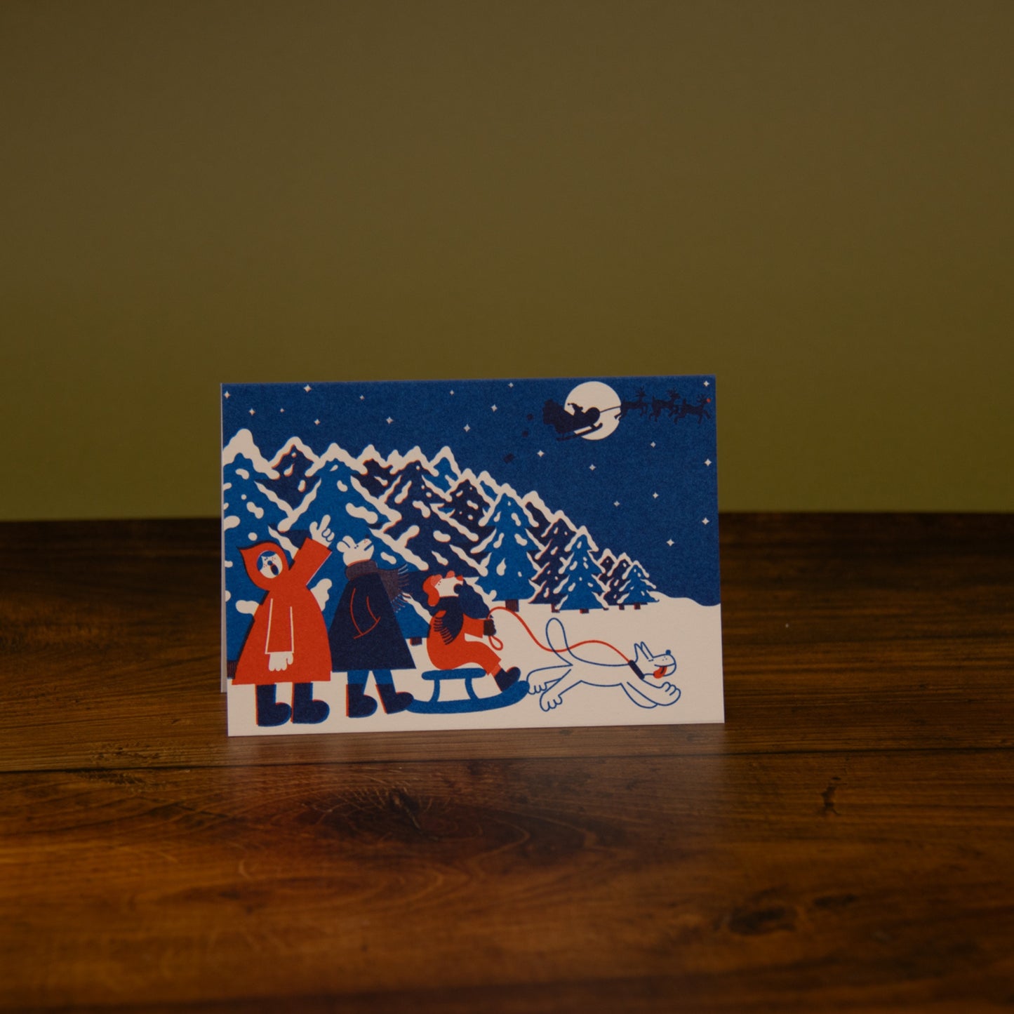 christmas riso greeting card