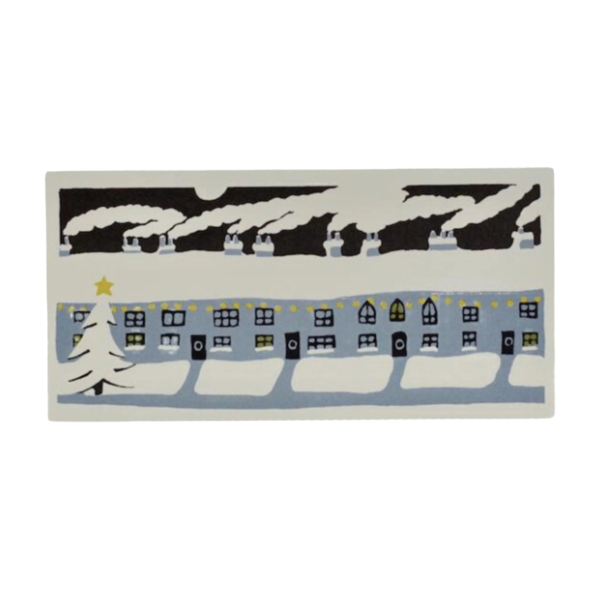 snowy house scene Christmas card