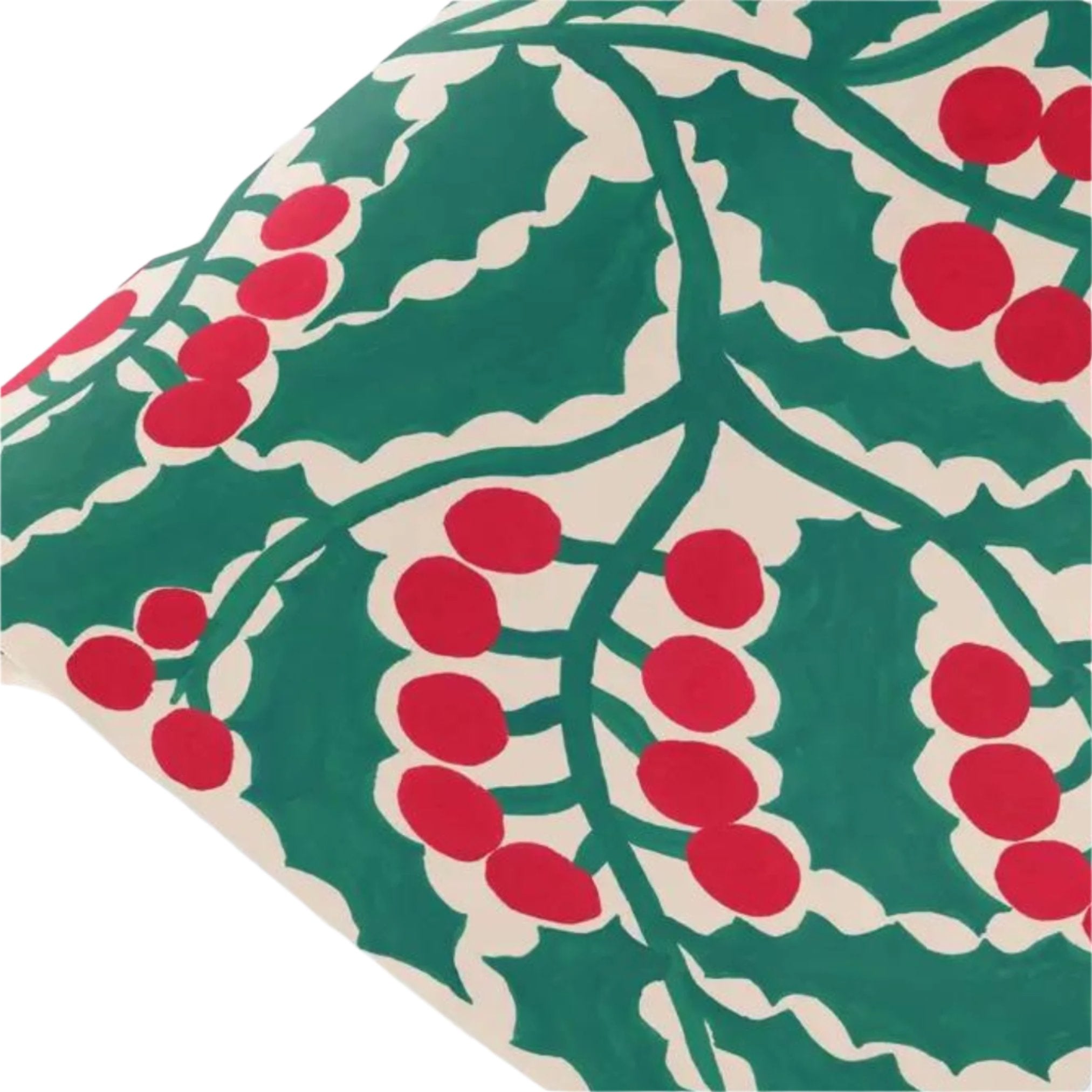 green and red Christmas holly wrapping paper