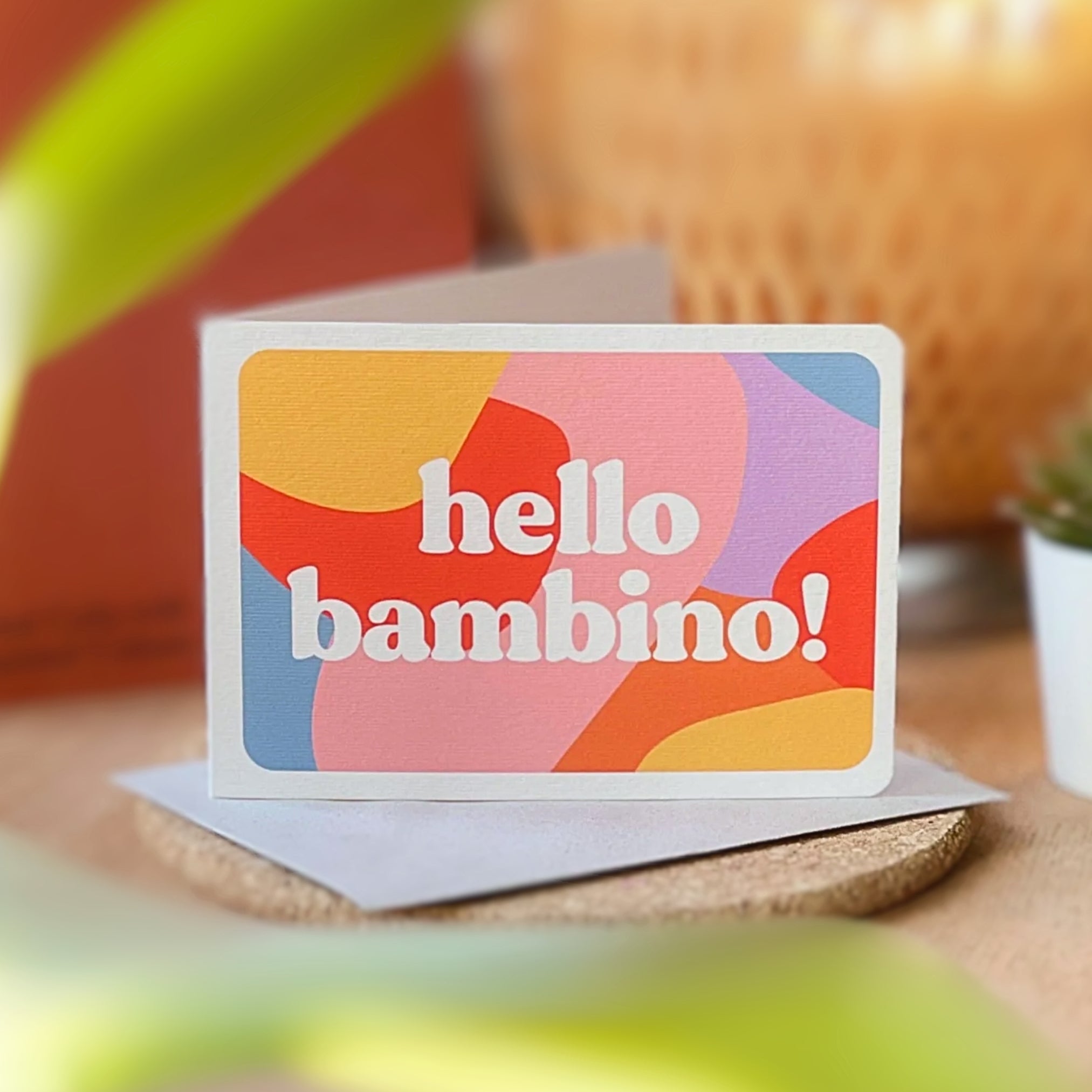Colourful new baby card