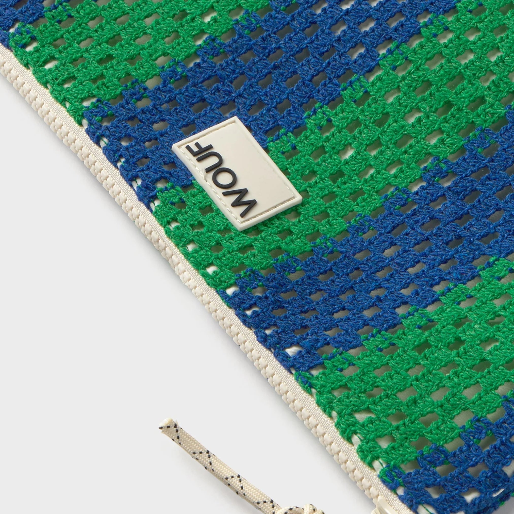 wouf crochet recycled pouch