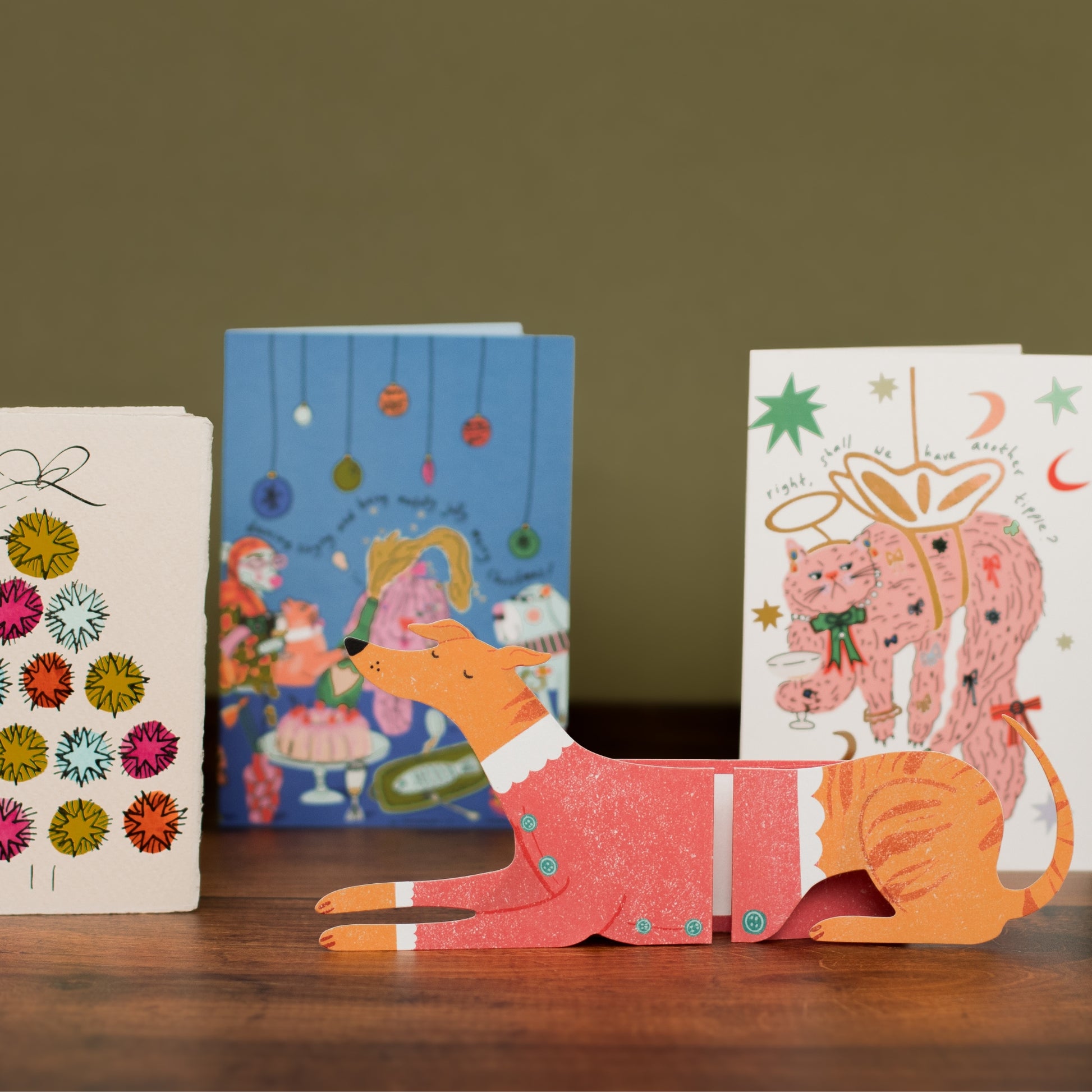 Long Dog Santas Little Helper Christmas Cards - Set of 6
