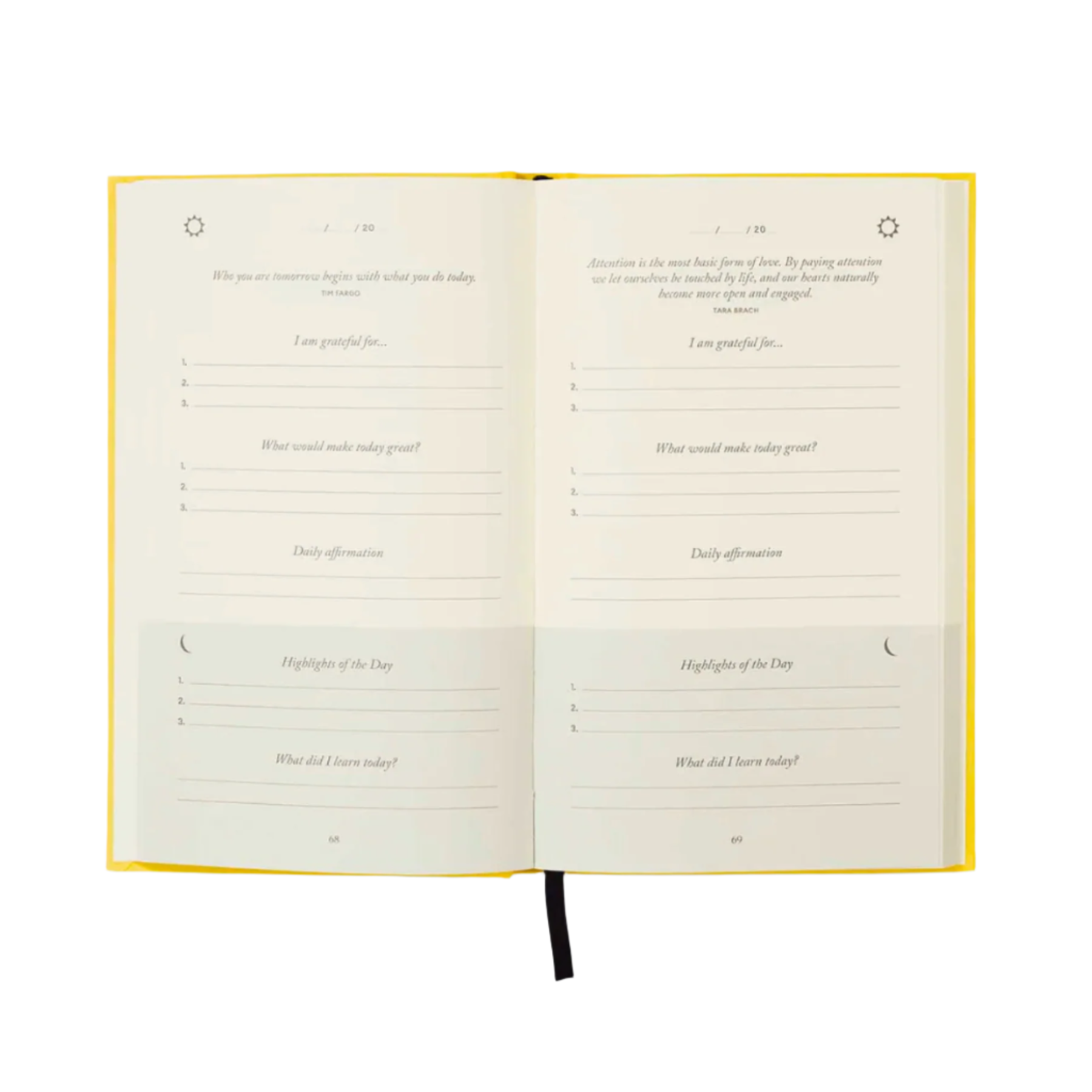 Five Minute Journal in Yellow