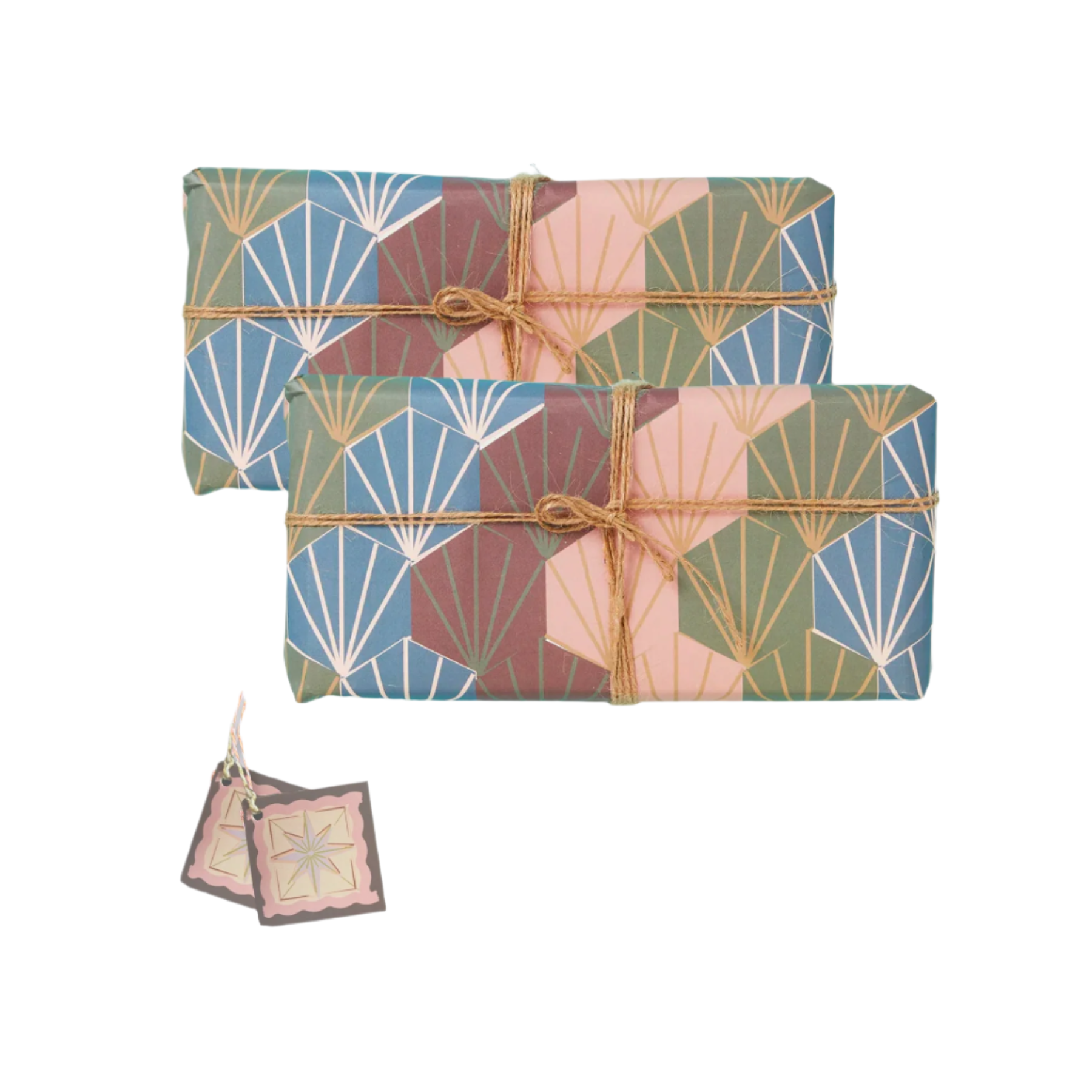 Art deco print christmas gift wrap and tags set