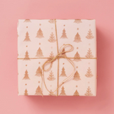 Pink tree gift wrap and gift tags set