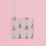 Pink tree gift wrap and gift tags set