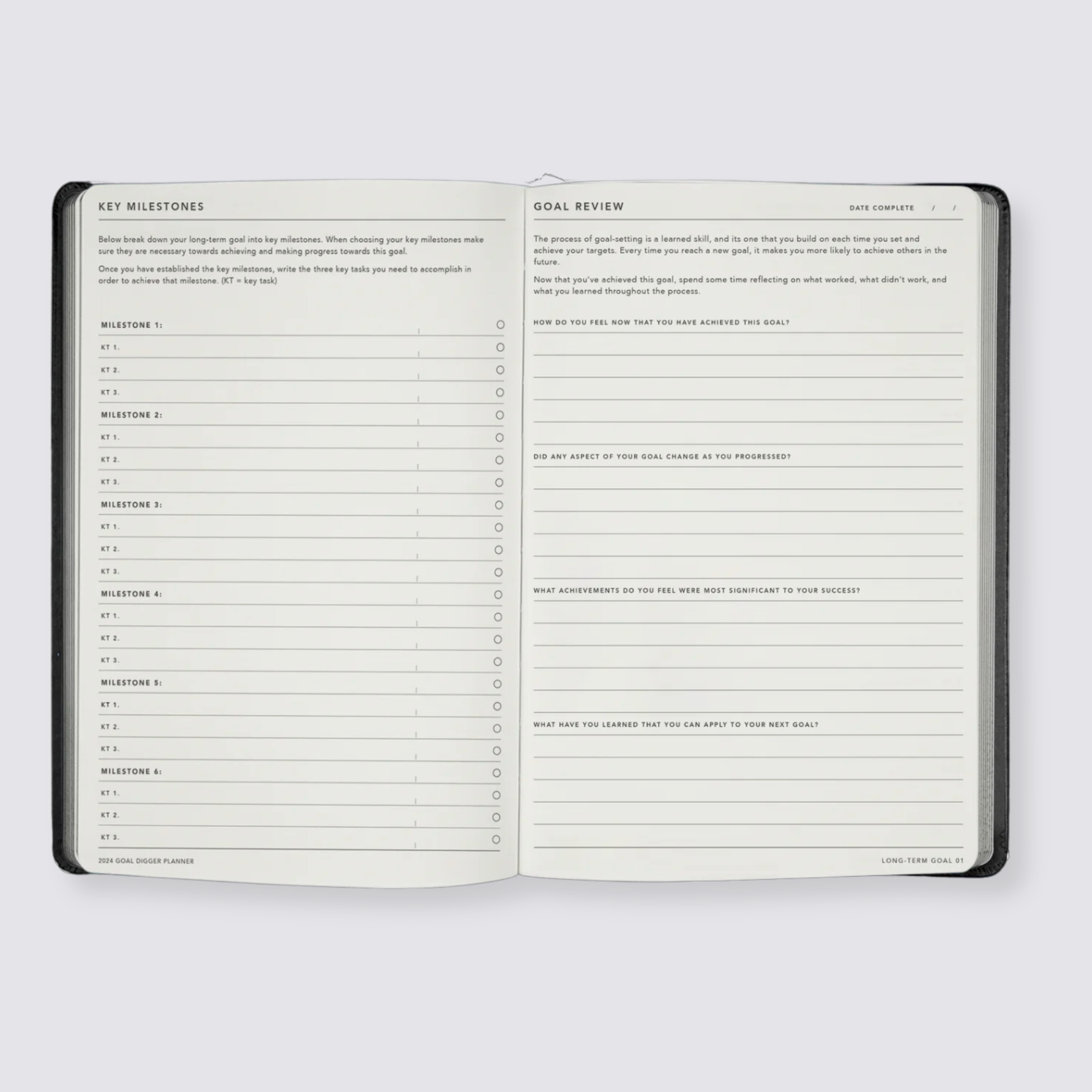Weekly goal planner diary 2024