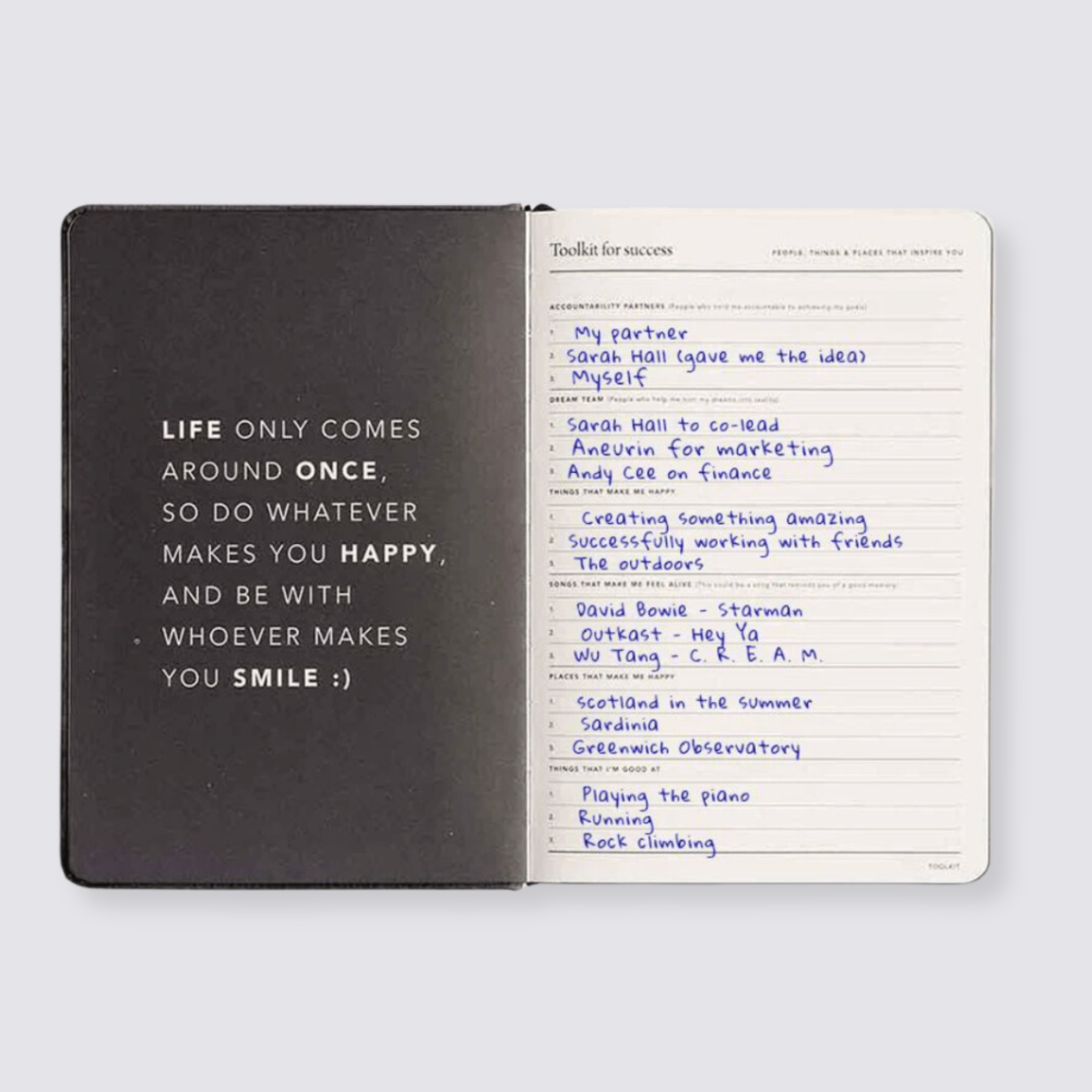 Goals Journal Success planning page