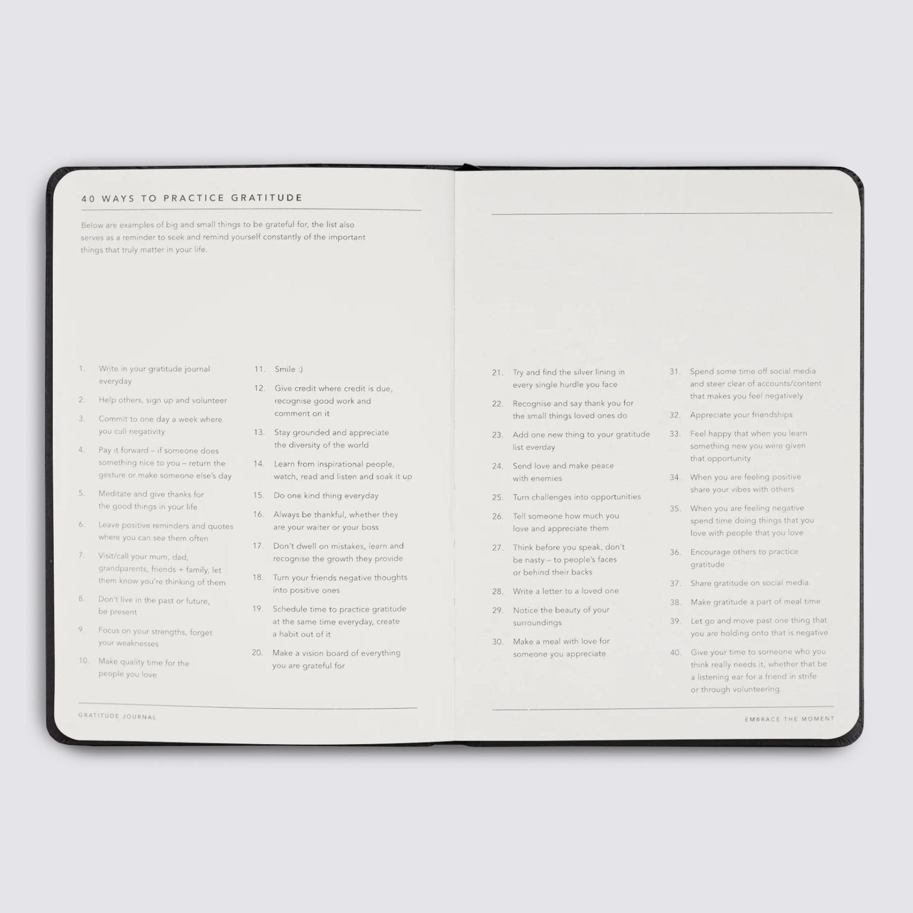 gratitude journalling