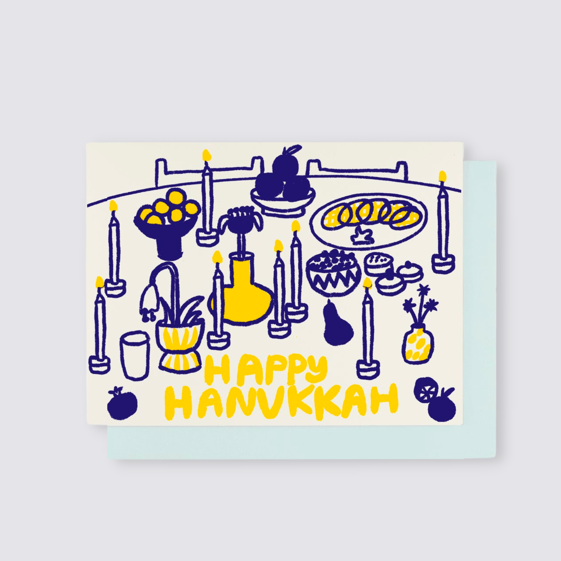 Hanukkah Illustrated Card
