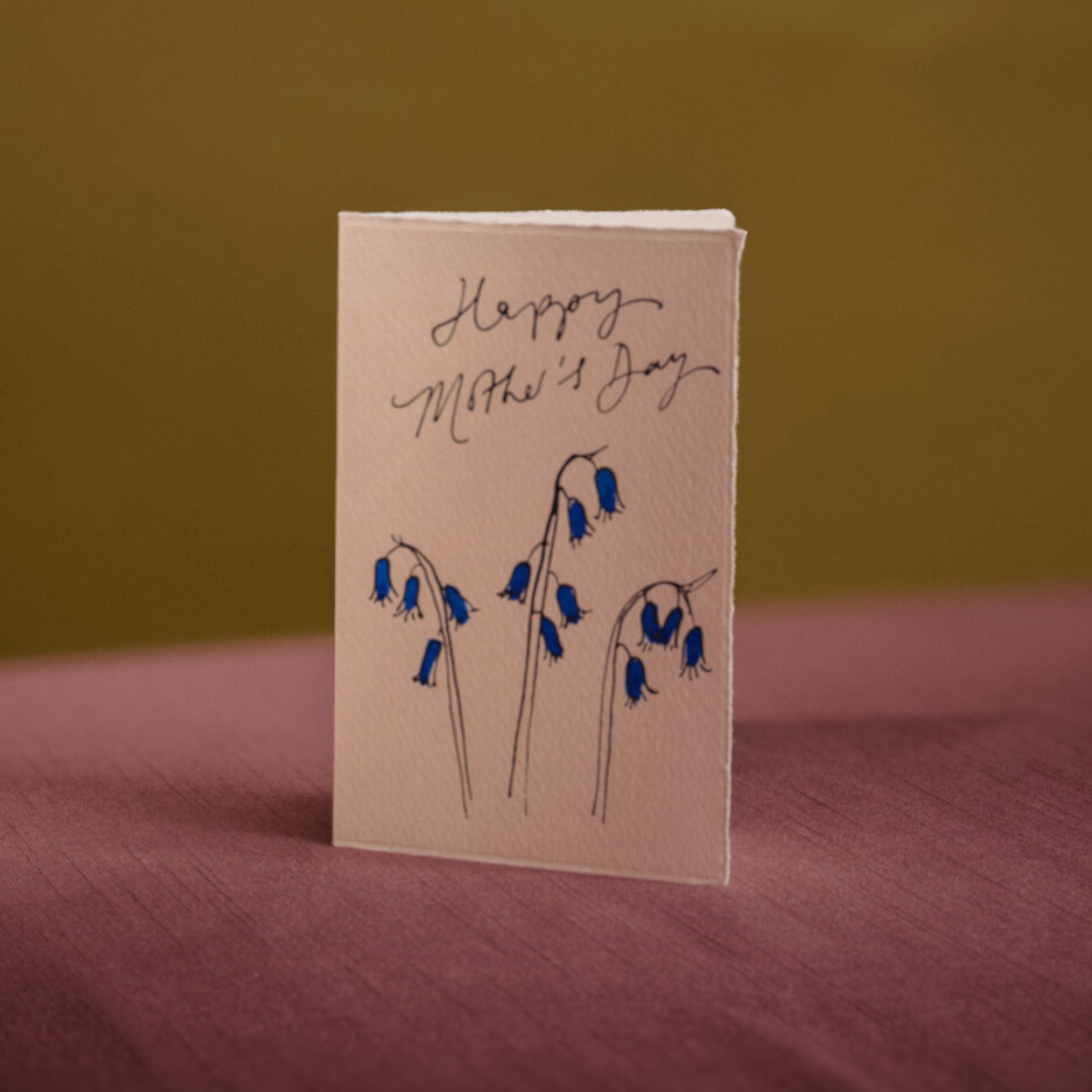 happy mothers day card with bluebells illustration