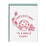 Happy birthday fungi card with envelope