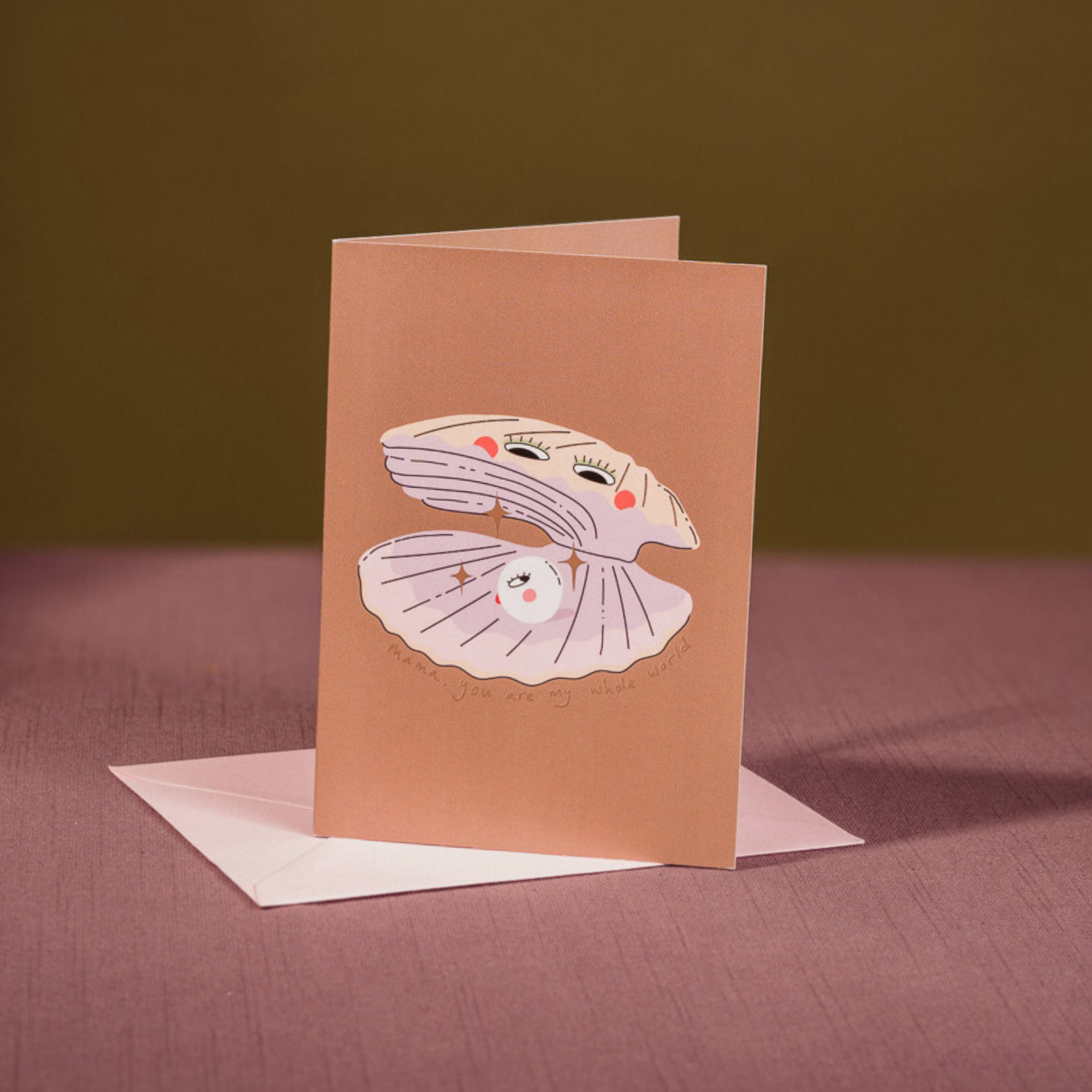 mothers day greetings card with pearl