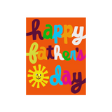 Bright Colourful Happy Fathers Day Card with Sun