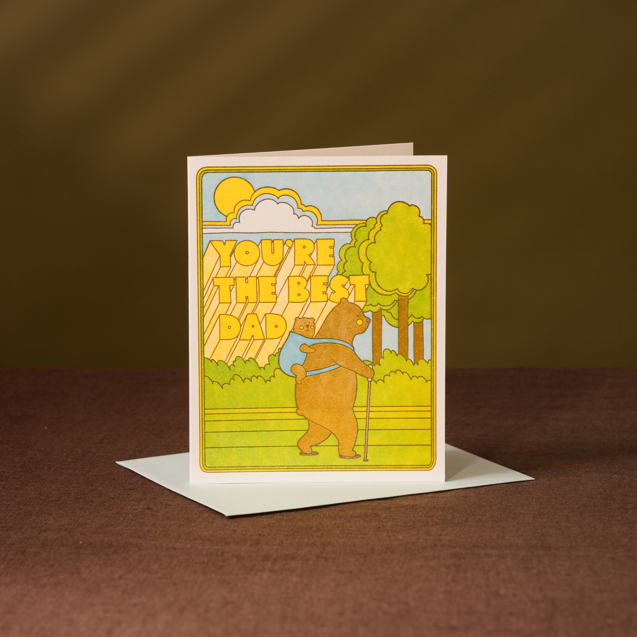 hiking bears fathers day card
