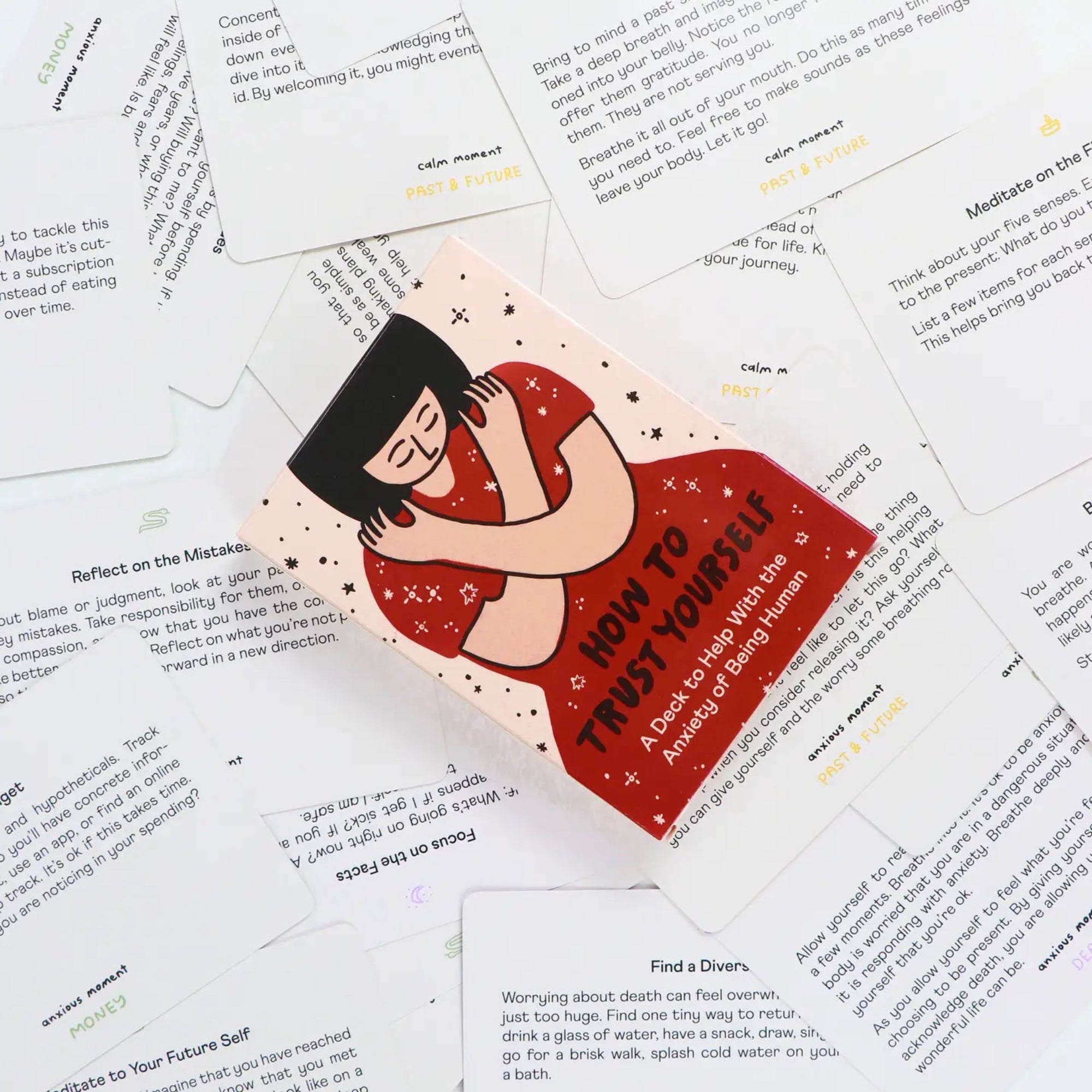A self-help card deck to help with the Anxiety of Being Human. 