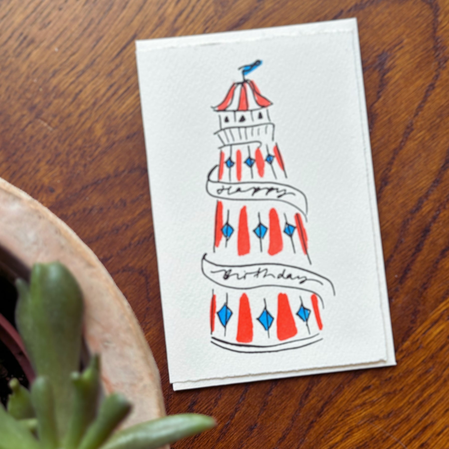 Illustrated helter skelter card