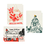 Illustrated Christmas Cards - Set of 6