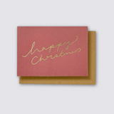 burgundy happy christmas pack of 8 christmas cards