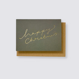 warm green happy christmas set of 8 cards katie leamon