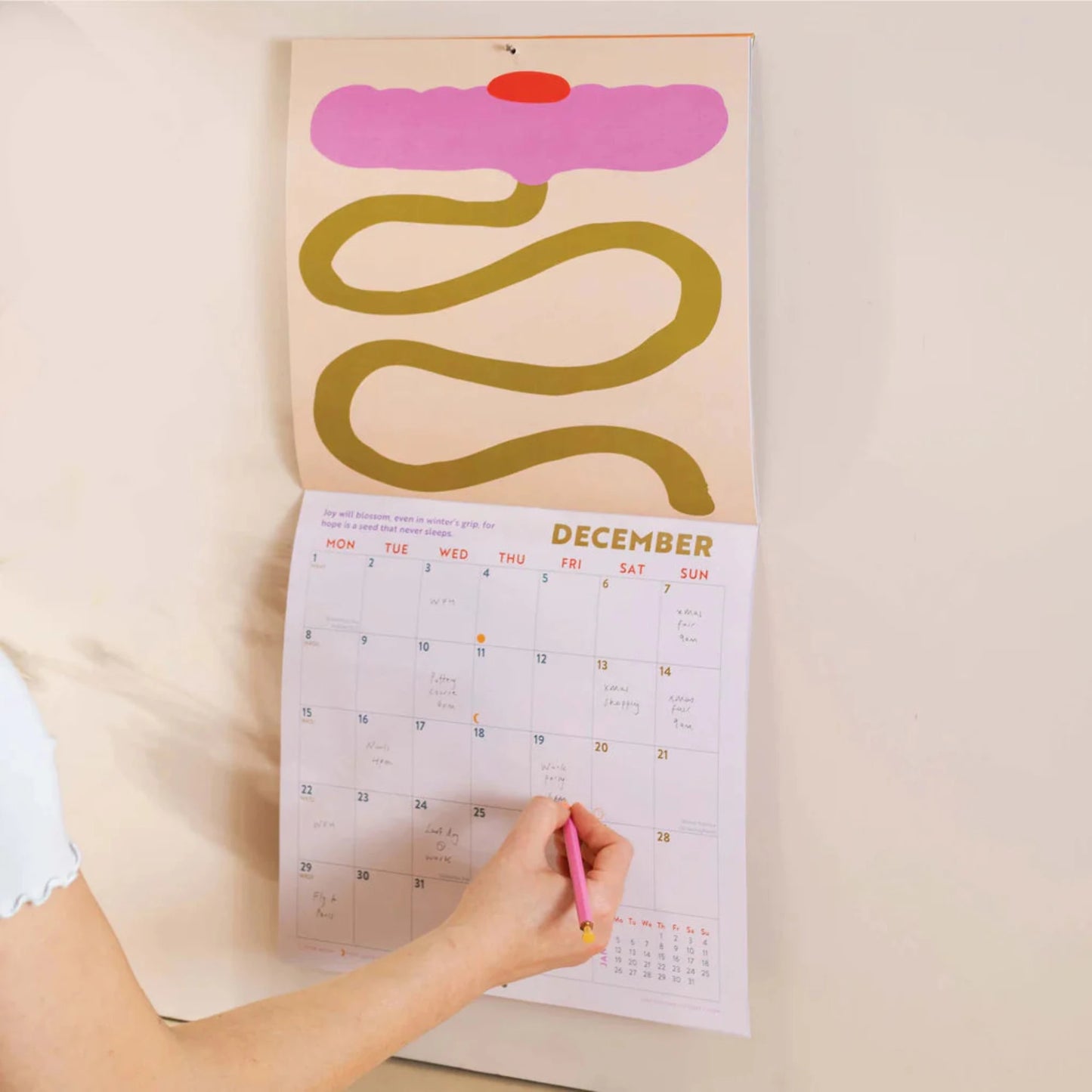 December page 2025 wall calendar