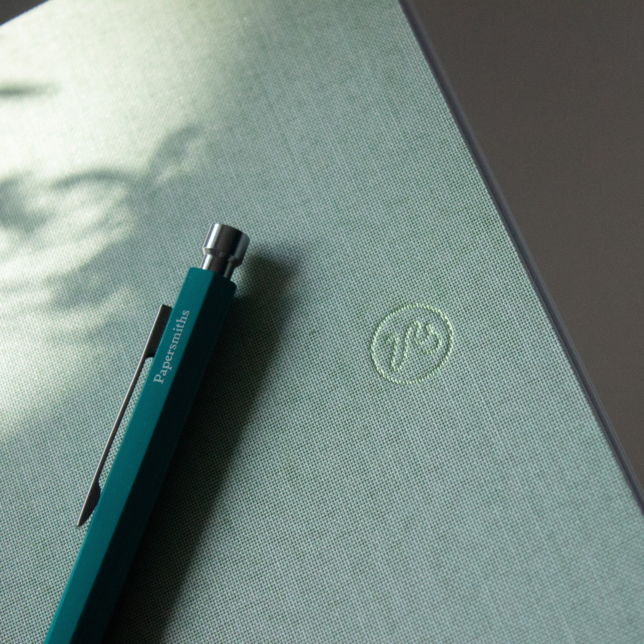 Light green undated planner bookcloth